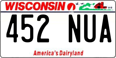 WI license plate 452NUA