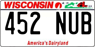 WI license plate 452NUB