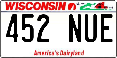 WI license plate 452NUE