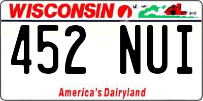 WI license plate 452NUI