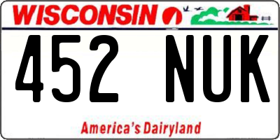 WI license plate 452NUK