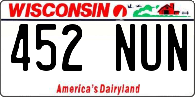 WI license plate 452NUN