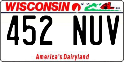 WI license plate 452NUV