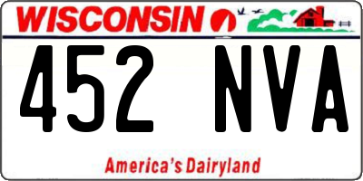 WI license plate 452NVA