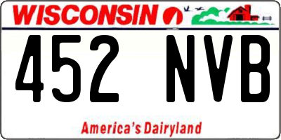 WI license plate 452NVB