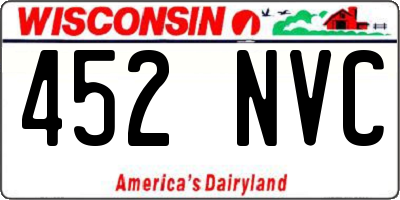 WI license plate 452NVC