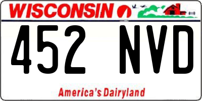 WI license plate 452NVD