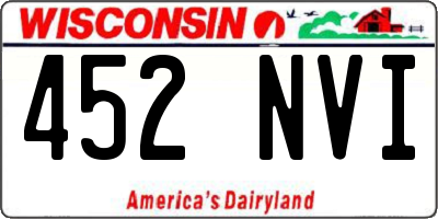 WI license plate 452NVI
