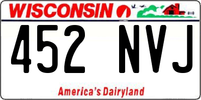 WI license plate 452NVJ
