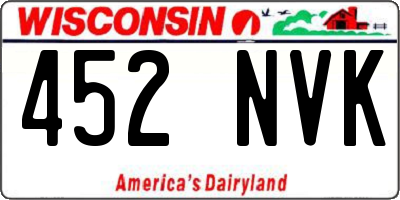 WI license plate 452NVK