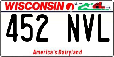 WI license plate 452NVL