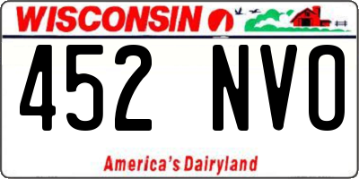 WI license plate 452NVO