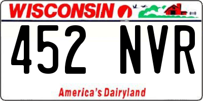 WI license plate 452NVR
