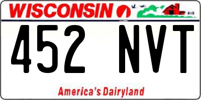WI license plate 452NVT