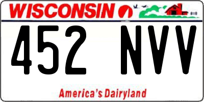 WI license plate 452NVV