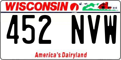 WI license plate 452NVW