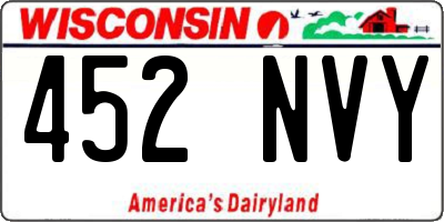 WI license plate 452NVY