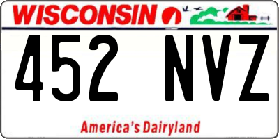 WI license plate 452NVZ