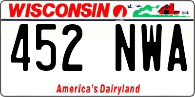 WI license plate 452NWA
