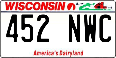 WI license plate 452NWC