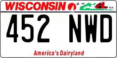 WI license plate 452NWD
