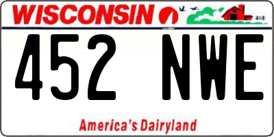 WI license plate 452NWE
