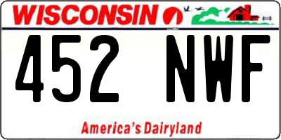 WI license plate 452NWF