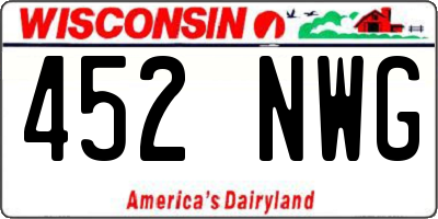 WI license plate 452NWG