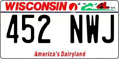 WI license plate 452NWJ