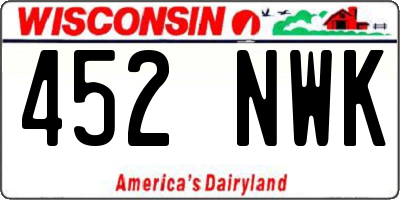 WI license plate 452NWK