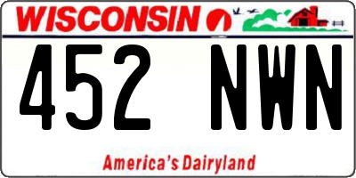 WI license plate 452NWN