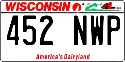 WI license plate 452NWP