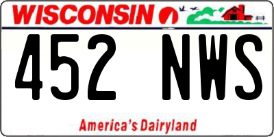 WI license plate 452NWS