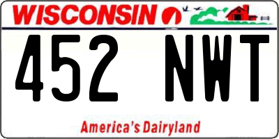WI license plate 452NWT