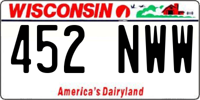WI license plate 452NWW