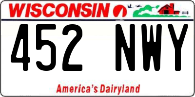 WI license plate 452NWY