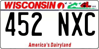 WI license plate 452NXC