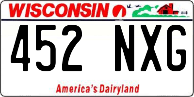 WI license plate 452NXG