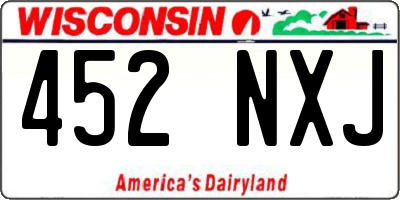WI license plate 452NXJ
