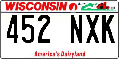 WI license plate 452NXK