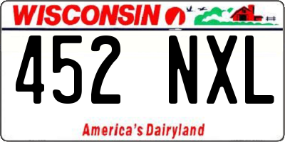 WI license plate 452NXL