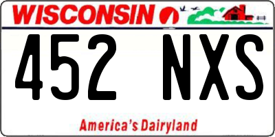 WI license plate 452NXS