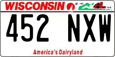 WI license plate 452NXW