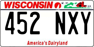 WI license plate 452NXY