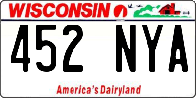 WI license plate 452NYA