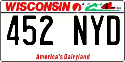WI license plate 452NYD