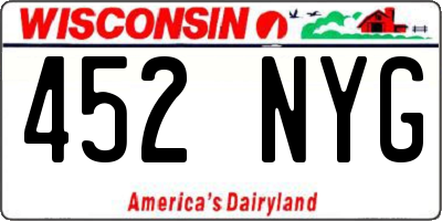 WI license plate 452NYG