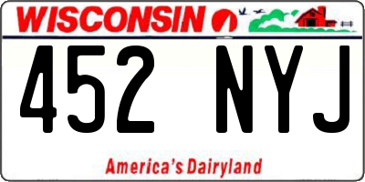 WI license plate 452NYJ
