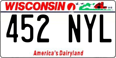 WI license plate 452NYL