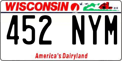 WI license plate 452NYM